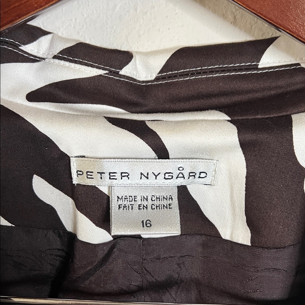 Peter Nygard Zebra Print Jacket Size 16 Short Sleeve Designer - Picture 6 of 12